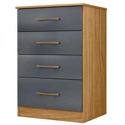 Cômoda 4 Gavetas em MDP Moval Móveis Freijo/Cinza