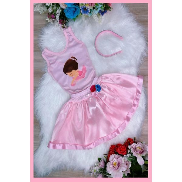 Fantasia Infantil Bailarina P - 2 anos / rosa