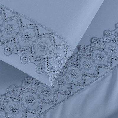 Jogo Cama Lençol Divino Lese Queen 4 Peças - Azul