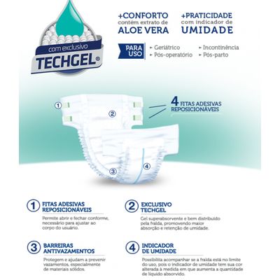 Fralda Geriátrica  Mili Vita  (USO ADULTO)- Tam: G - 5 Pacotes c/8 (total: 40 fraldas)