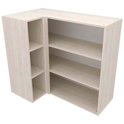 Armário Aéreo de Canto Bartira Cristal MDP 15mm com 1 Porta e 2 Prateleiras - 101,8cm de largura Freixo/Azul Wood
