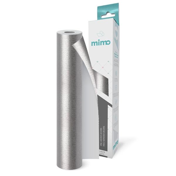 Adesivo Vinil Decora Aço Escovado Prata Mimo - 30 cm x 2,5 m