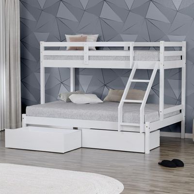 Beliche Casal/solteiro Dreams Com 02 Gavetas Madeira Maciça Branco Megamobilia