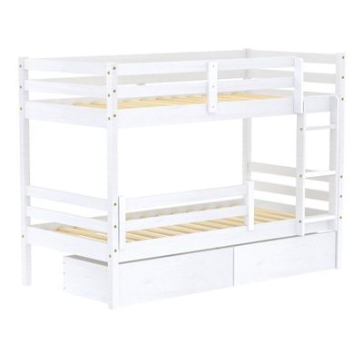 Beliche Infantil Dreams Com 02 Gavetas E Grade De Proteção Madeira Maciça Branco Megamobilia