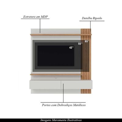 Home Painel Suspenso 150cm Ripado Railay Noce/Preto G73 - Gran Belo