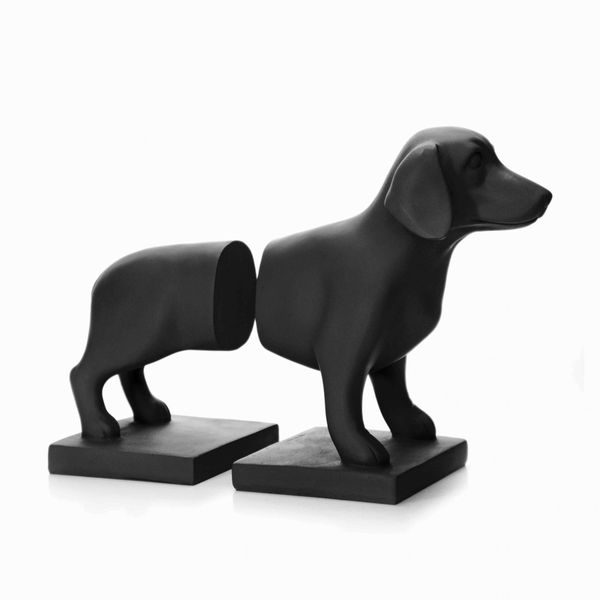Aparador de Livros Decorativo em Resina Preto Mate 21x27x12 cm -  D'Rossi
