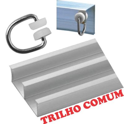 Cortina 2 Mts Sala Quarto Oxford para Trilho Comum Baratissima Tabaco