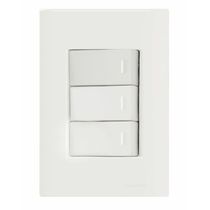 Conjunto 4x2 com 3 Interruptores Simples 10 A 250 V Tramontina Giz Branco