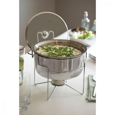 Rechaud Banho-maria Tramontina em Aço Inox 4,3 L com Fogareiro