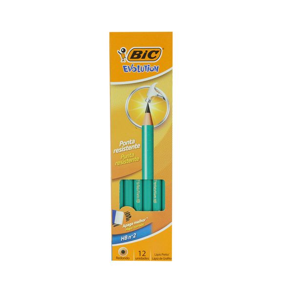 Lápis Grafite Bic Evolution Preto NºHB2 com 12 Unidades