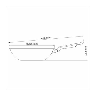 Wok Tramontina Loreto em Alumínio com Revestimento Interno e Externo em Antiaderente Starflon Max Grafite 24 cm 2,2 L