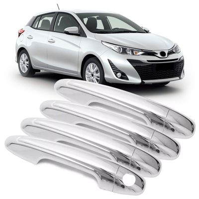 Aplique Cromado Maçaneta Toyota Hilux Rav4 Sw4 2016 à 2021 Yaris 2018 à 2021 4 Portas
