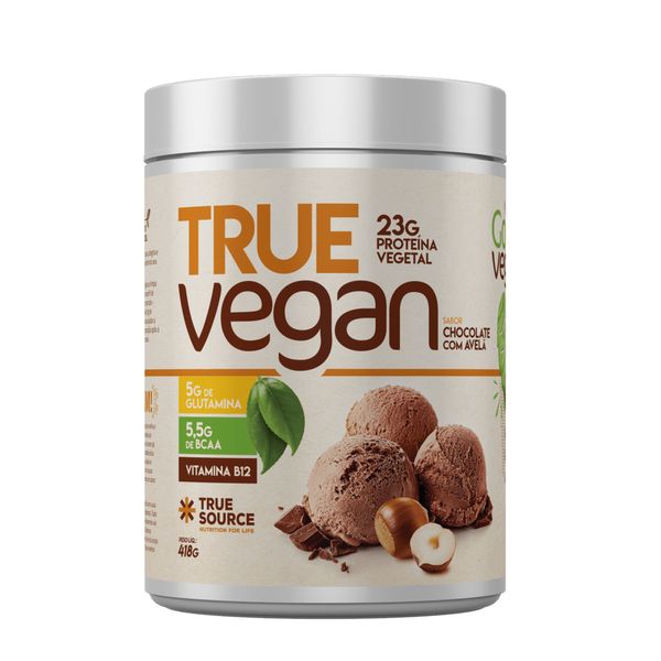 Proteína True Vegan Chocolate com Avelã True Source 418g