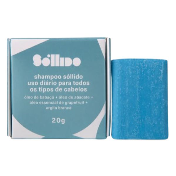 Shampoo em Barra Uso Diário para Todos Tipos de Cabelo Sóllido 20g