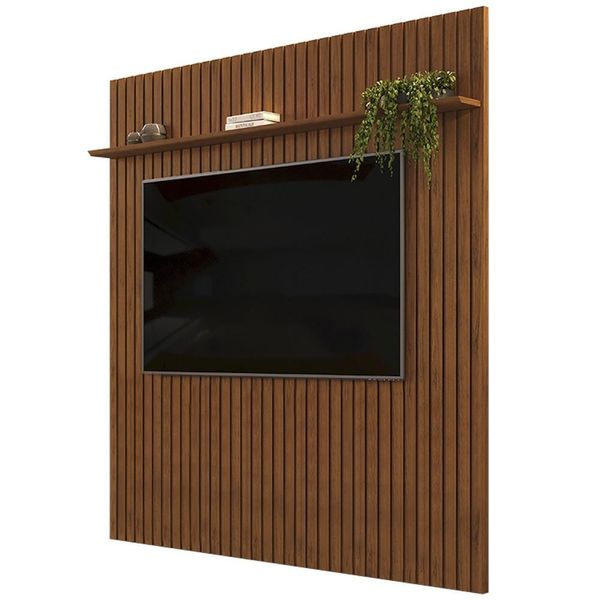 Painel para TV 75 Polegadas Ripado 250x212cm Pratisk D04 Freijó - Mpozenato