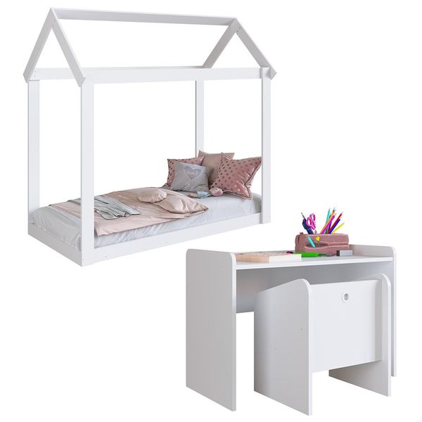 Quarto Infantil Montessoriano Completo Meu Fofinho A05 Branco - Mpozenato