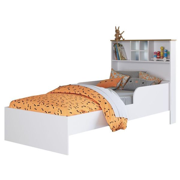 Cama Infantil Com Nichos E Espelho House A05 Branco