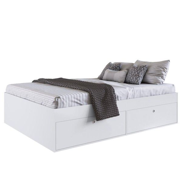 Cama Casal Queen 160Cm Com 4 Portas Tókio A05 Branco