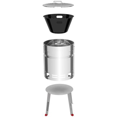 Churrasqueira à Carvão Tramontina TCP 400 em Aço Inox com Bandeja para Carvão em Aço Esmaltado