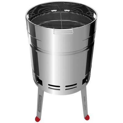Churrasqueira à Carvão Tramontina TCP 400 em Aço Inox com Bandeja para Carvão em Aço Esmaltado