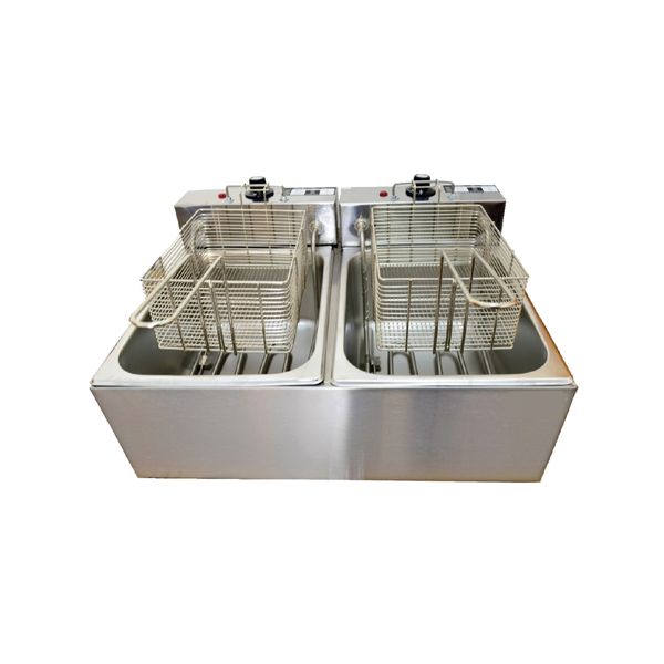 Fritadeira Elétrica 2 Cubas Plus Aço Inox 10L 110v 3600W Fritadeira Elétrica 2 Cubas Plus Aço Inox 10L 110v 3600W