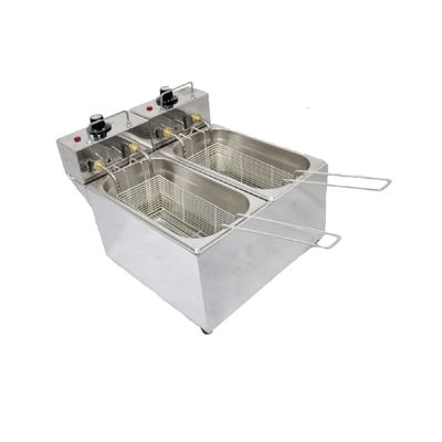Fritadeira Elétrica 2 Cubas Plus Aço Inox 06L 110v 4000W