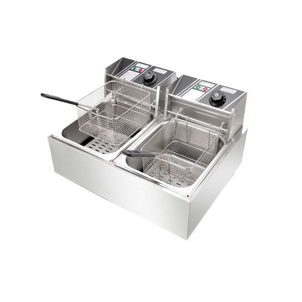 Fritadeira Elétrica 2 Cubas Aço Inox 12 Litros 220v 5000W Fritadeira Elétrica 2 Cubas Aço Inox 12 Litros 220v 5000W