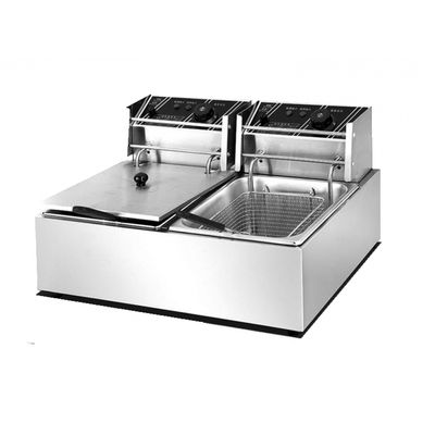 Fritadeira Elétrica 2 Cubas Aço Inox 12 Litros 220v 5000W