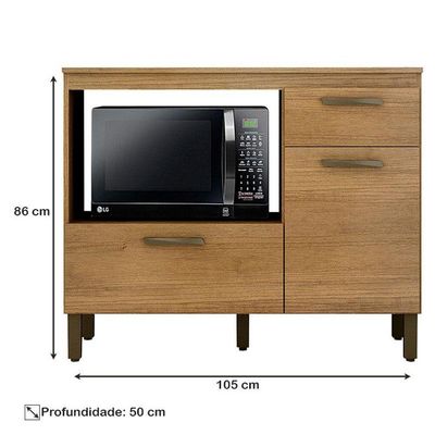 Balcão Para Cooktop Ambiente Teresina Cinamomo - Valdemóveis