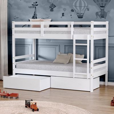 Beliche Solteiro Dreams Com 02 Gavetas Madeira Maciça Branco Megamobilia