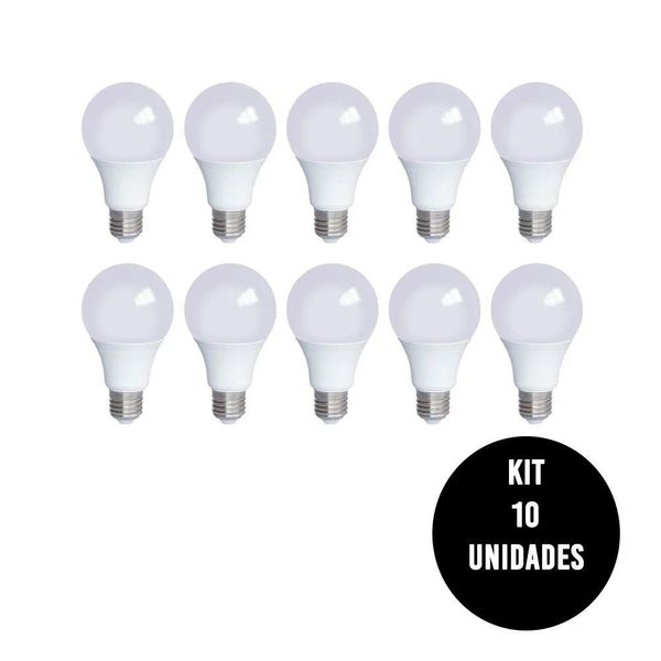 Lâmpada Led 12W Bulbo Fria Kit 10 Unidades Soquete E27 Bivol