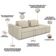 Sofá Ilha com Puff para Sala Living 265cm Amber M03 Linho Cru - Lyam Decor