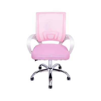 Kit 15 Cadeiras De Escritório Begonia Tela Mesh Ergonômico Rosa