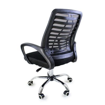 Kit 3 Cadeiras De Escritório Esteirinha Mesh Ergonômica Preto