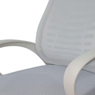 Kit 3 Cadeiras De Escritório Esteirinha Mesh Ergonômica Branco