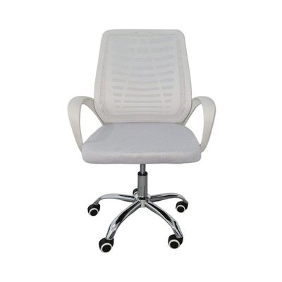 Kit 3 Cadeiras De Escritório Esteirinha Mesh Ergonômica Branco
