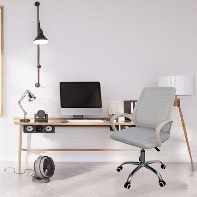 Kit 3 Cadeiras De Escritório Esteirinha Mesh Ergonômica Branco
