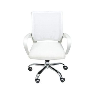 Kit 5 Cadeiras De Escritório Begonia Tela Mesh Ergonômica Branco