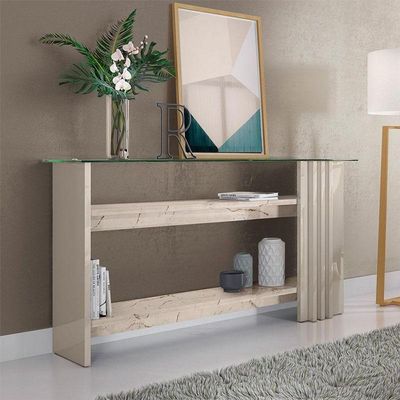 Rack Bancada Com Aparador Frizz Cross Calacata Off White - Madetec