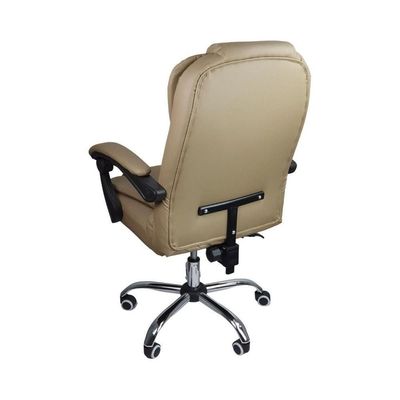 Cadeira De Escritório Presidente Reclinável Ergonômica Bege