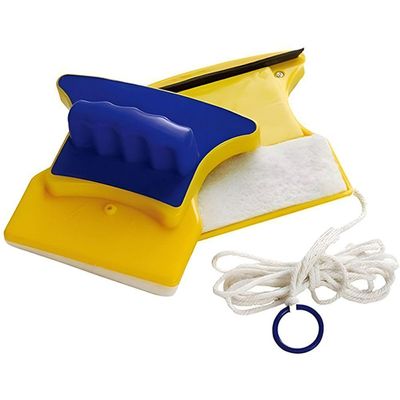 Limpa Vidro Magnético Amarelo Limpeza Pelos Dois Lados Escova Rodo Para Janelas Aquários Box