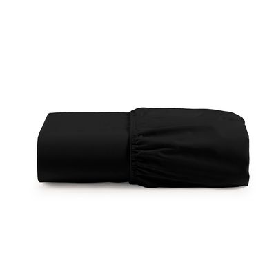 Lençol Cintilante Queen Percal 180 Fios 100% Algodão com Elástico - Preto