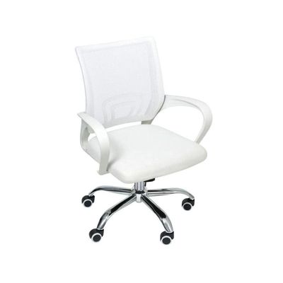 Kit 3 Cadeiras De Escritório Begonia Tela Mesh Ergonômico Branco