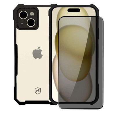 Kit Capa Dual Shock x e Pelicula Defender Pro Privacidade para iPhone 15 - Gshield