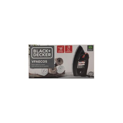 Ferro de Passar Roupa a Seco Black & Decker VFA ECO5 Preto - 220V