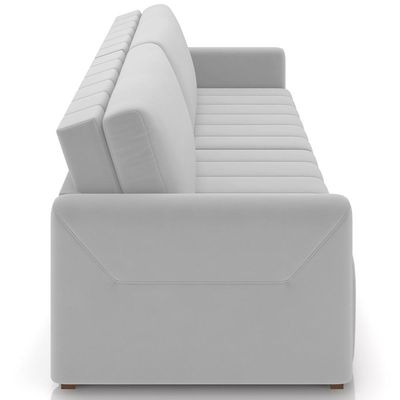 Sofá Cama Retrátil para Sala de Estar 192cm Porthos M03 Veludo Cinza  - Lyam Decor