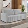 Sofá Cama Retrátil para Sala de Estar 192cm Porthos M03 Veludo Cinza  - Lyam Decor