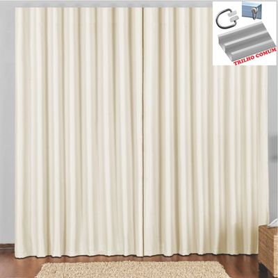 Cortina 4 Mts Sala Quarto Escritório Blackout Original para Trilho Comum - Bege