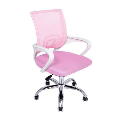 Kit 3 Cadeiras De Escritório Begonia Tela Mesh Ergonômico Rosa