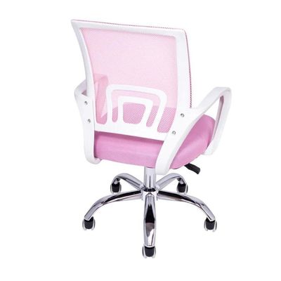 Kit 3 Cadeiras De Escritório Begonia Tela Mesh Ergonômico Rosa